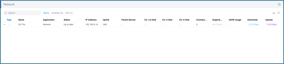 Perangkat Unifi AP AC Pro sudah tekoneksi