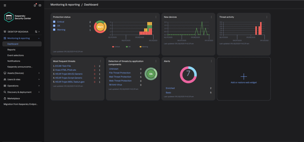 Tampilan KSC Web Console
