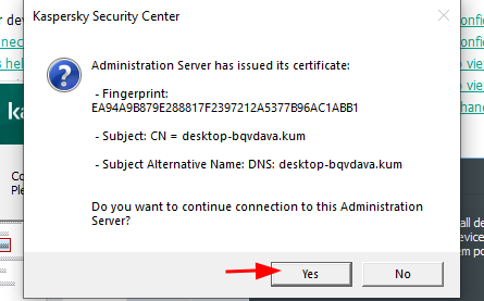Kaspersky Security Center, Yes
