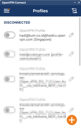 Klik Tombol untuk mengaktifkan VPN