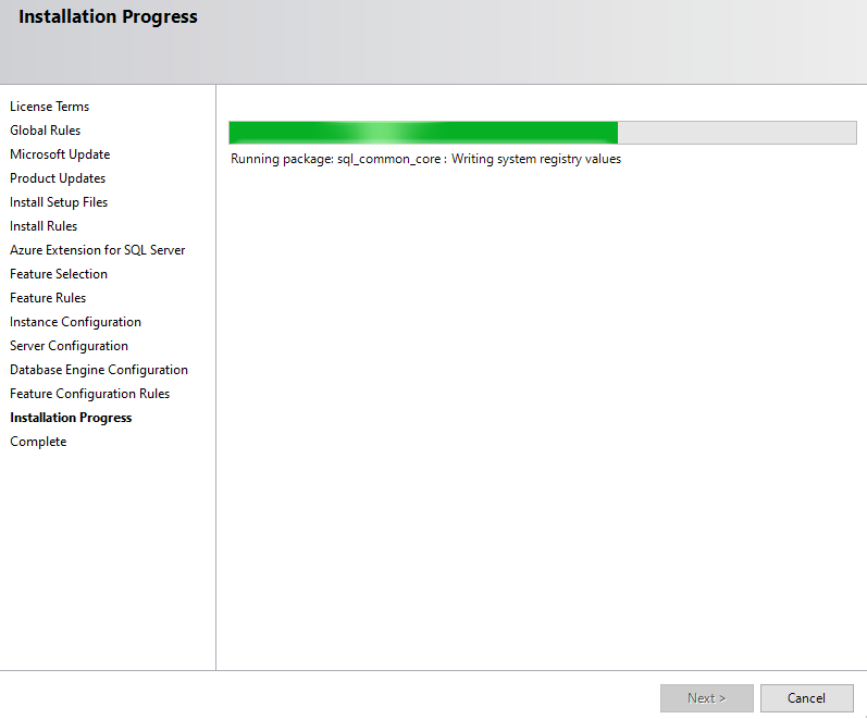 Installation Progress