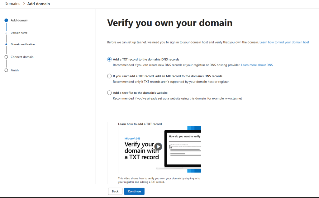 Verify you own your Domain